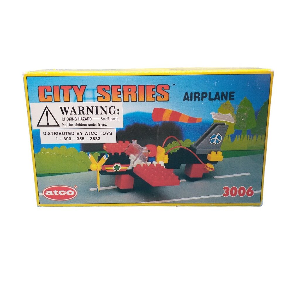 Airplane Building Blocks Set Atco City Series 3006 1988 NOS